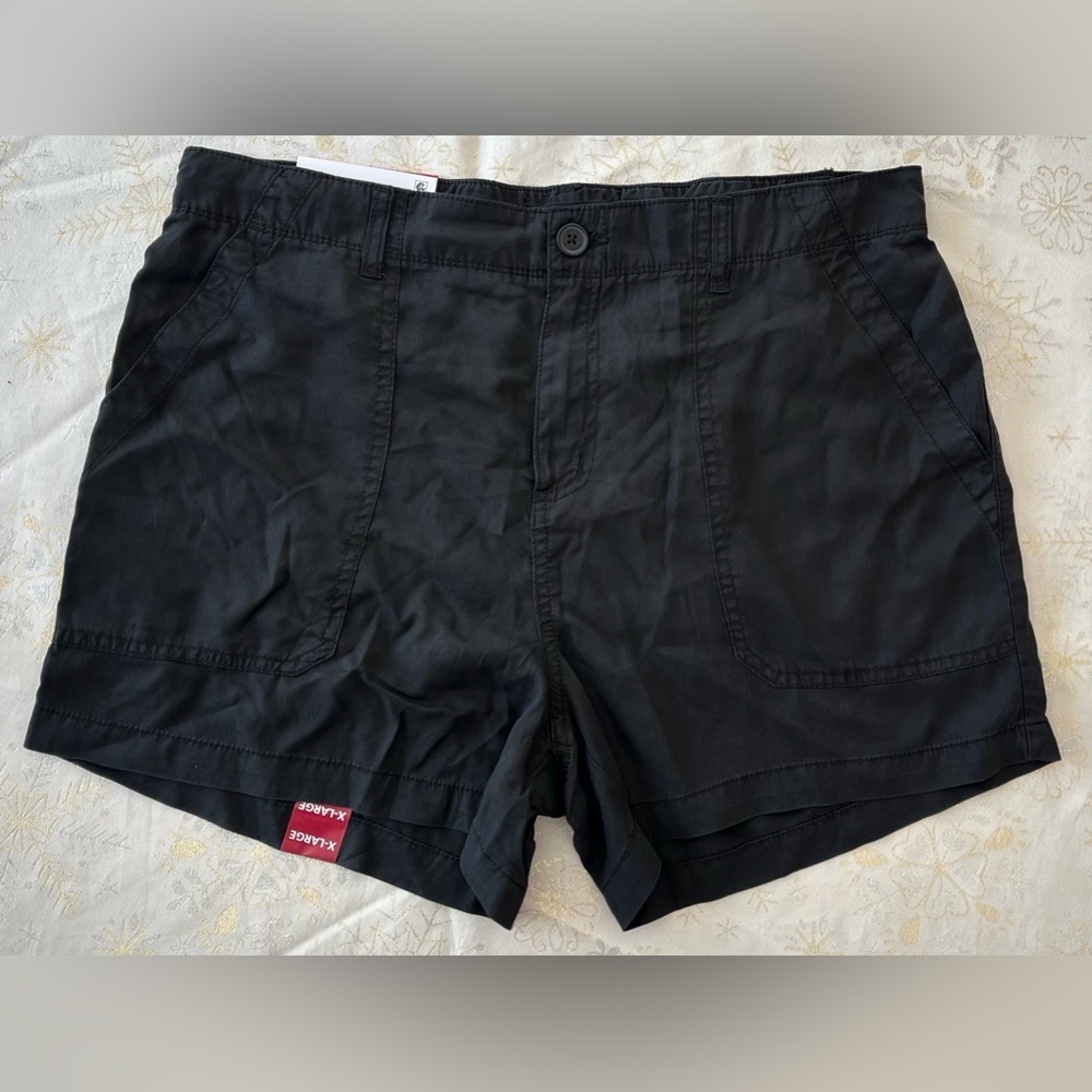 Social Standard Sanctuary Black Mid Rise Fortune Tencel 4” Inseam Shorts Size XL